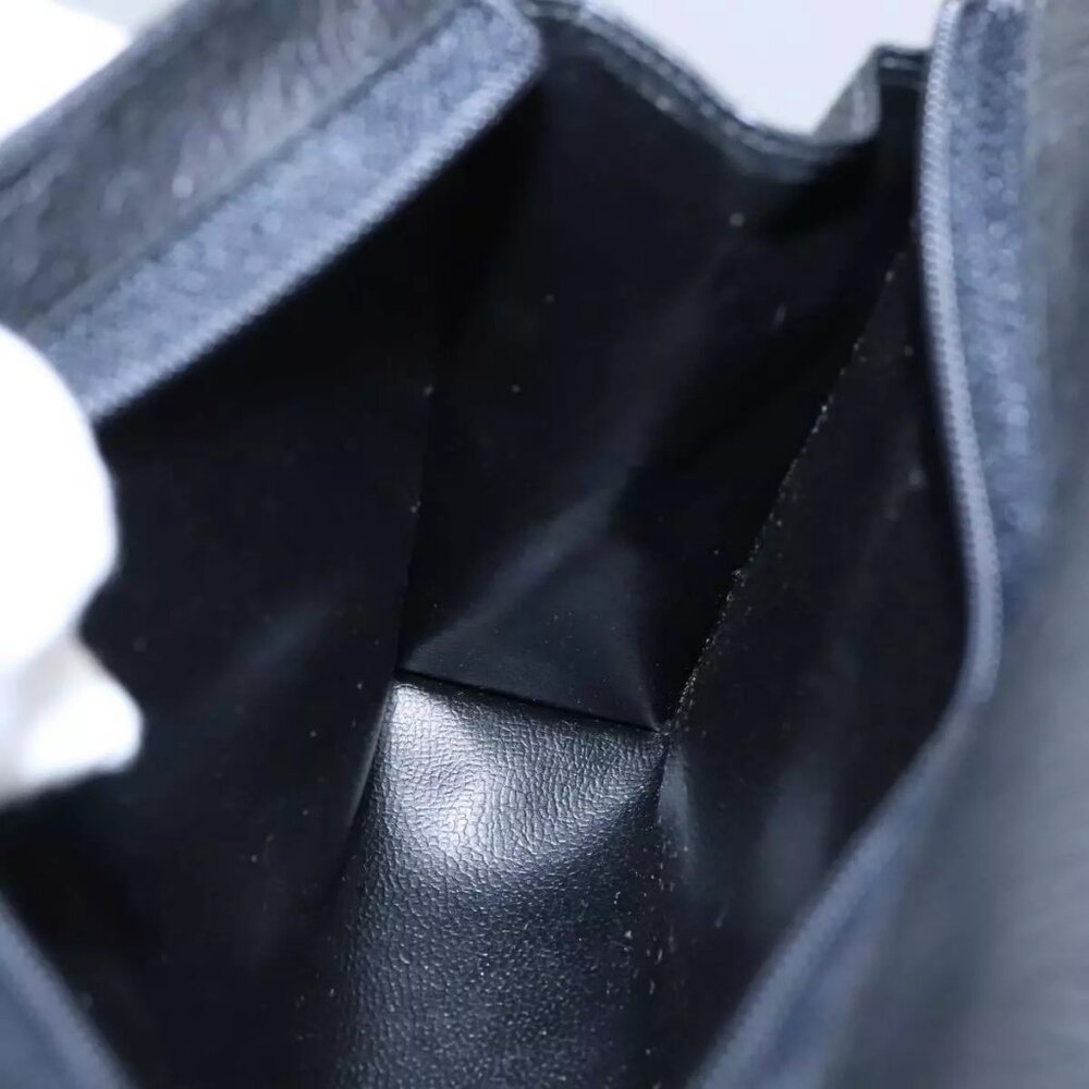 Christian Dior Pouch Leather Black Gold Auth - Picture 3 of 15